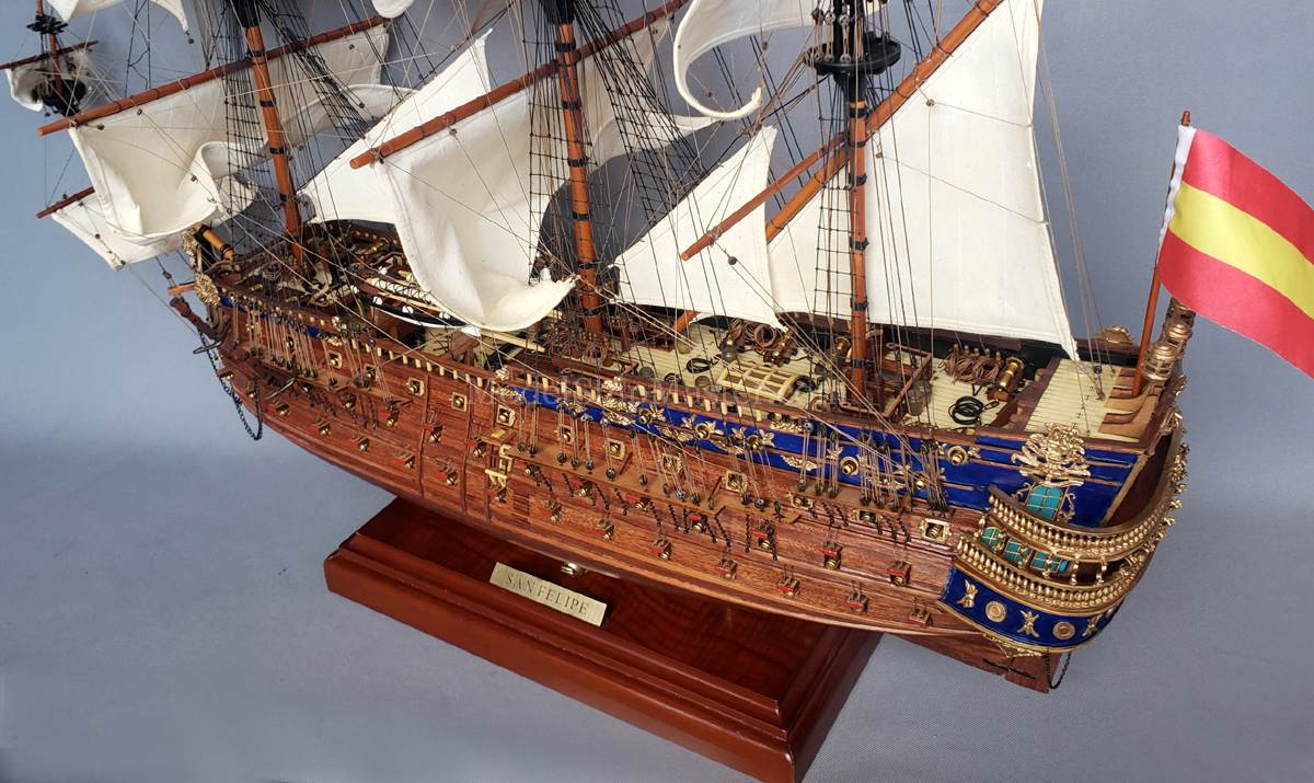 San Felipe Model Ship Ship Model Historical Wooden Handcrafted Ready